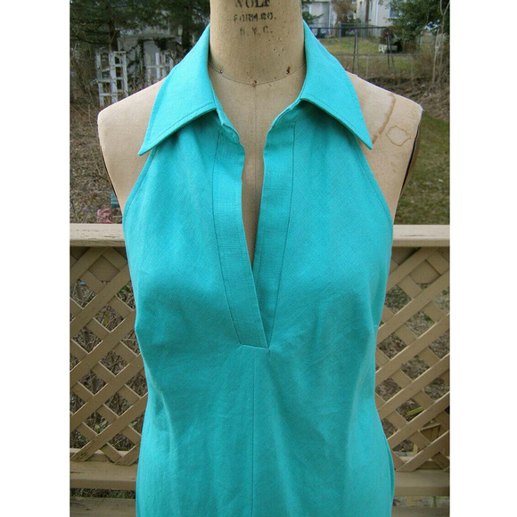 NEW Anne Klein Summer Halter green Dress sz 8-10 - Picture 3 of 8